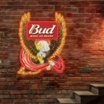 Bud Ice Neon Sign Bespoke Logo Custom American Eagle 1