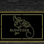 Budweiser Metal Sign Lizard Cowboys Mexico 1