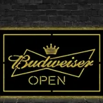 Budweiser Metal Sign Open 1
