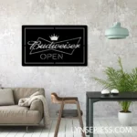 Budweiser Metal Sign Open 1