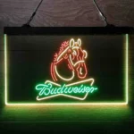 Budweiser Neon Sign Clydesdale Steed Head Neon 3 Color 1