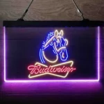 Budweiser Neon Sign Clydesdale Steed Head Neon 3 Color 1