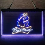 Budweiser Neon Sign Clydesdale Steed Head Neon 3 Color 1