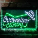 Budweiser Neon Sign Country Cowboys Bowtie Hat 1