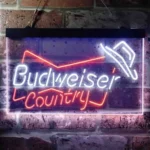 Budweiser Neon Sign Country Cowboys Bowtie Hat 1