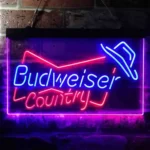 Budweiser Neon Sign Country Cowboys Bowtie Hat 1