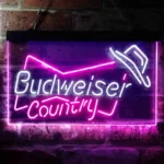 Budweiser Neon Sign Country Cowboys Bowtie Hat 1