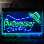 Budweiser Neon Sign Country Cowboys Bowtie Hat 1