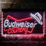 Budweiser Neon Sign Country Cowboys Bowtie Hat 1