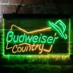 Budweiser Neon Sign Country Cowboys Bowtie Hat 1