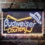 Budweiser Neon Sign Country Cowboys Bowtie Hat 1
