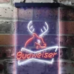 Budweiser Neon Sign Deer Hunting Cabin 1