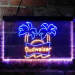 Budweiser Neon Sign Double Tropical Palm Tree 1