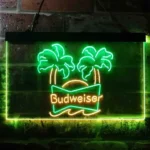 Budweiser Neon Sign Double Tropical Palm Tree 1