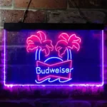 Budweiser Neon Sign Double Tropical Palm Tree 1