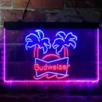 Budweiser Neon Sign Double Tropical Palm Tree 1
