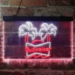 Budweiser Neon Sign Double Tropical Palm Tree 1