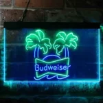 Budweiser Neon Sign Double Tropical Palm Tree 1