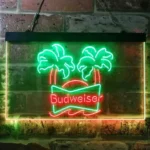 Budweiser Neon Sign Double Tropical Palm Tree 1