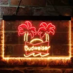 Budweiser Neon Sign Double Tropical Palm Tree 1
