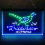 Budweiser Neon Sign Nebraska Pheasant Outdoorsman 3 Color 1