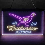 Budweiser Neon Sign Nebraska Pheasant Outdoorsman 3 Color 1