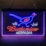 Budweiser Neon Sign Nebraska Pheasant Outdoorsman 3 Color 1