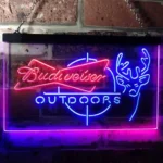 Budweiser Neon Sign Outdoor Stalking Cabin Deer 1