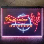 Budweiser Neon Sign Outdoor Stalking Cabin Deer 3 Color 1