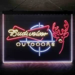 Budweiser Neon Sign Outdoor Stalking Cabin Deer 3 Color 1