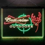 Budweiser Neon Sign Outdoor Stalking Cabin Deer 3 Color 1