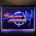 Budweiser Neon Sign Outdoor Stalking Cabin Deer 3 Color 1