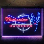 Budweiser Neon Sign Outdoor Stalking Cabin Deer 3 Color 1
