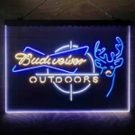 Budweiser Neon Sign Outdoor Stalking Cabin Deer 3 Color 1