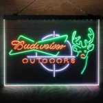 Budweiser Neon Sign Outdoor Stalking Cabin Deer 3 Color 1
