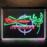 Budweiser Neon Sign Outdoor Stalking Cabin Deer 3 Color 1