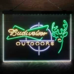 Budweiser Neon Sign Outdoor Stalking Cabin Deer 3 Color 1