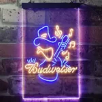 Budweiser Neon Sign Rancher Play Guitar Home Bar 1
