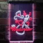 Budweiser Neon Sign Rancher Play Guitar Home Bar 1