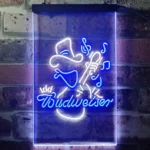 Budweiser Neon Sign Rancher Play Guitar Home Bar 1