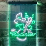 Budweiser Neon Sign Rancher Play Guitar Home Bar 1