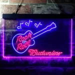 Budweiser Neon Sign Rock N Roll Live Music 1