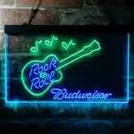 Budweiser Neon Sign Rock N Roll Live Music 1