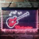 Budweiser Neon Sign Rock N Roll Live Music 1
