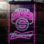 Budweiser Neon Sign Seattle Supersonics 1