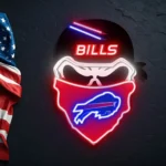 Buffalo Bills Neon Sign Skull 1