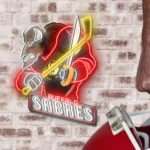Buffalo Sabres Neon Sign Mascot Acrylic 1
