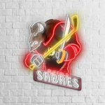Buffalo Sabres Neon Sign Mascot Acrylic 1
