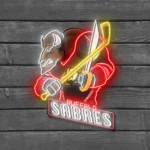 Buffalo Sabres Neon Sign Mascot Acrylic 1