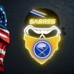 Buffalo Sabres Neon Sign Skull 1